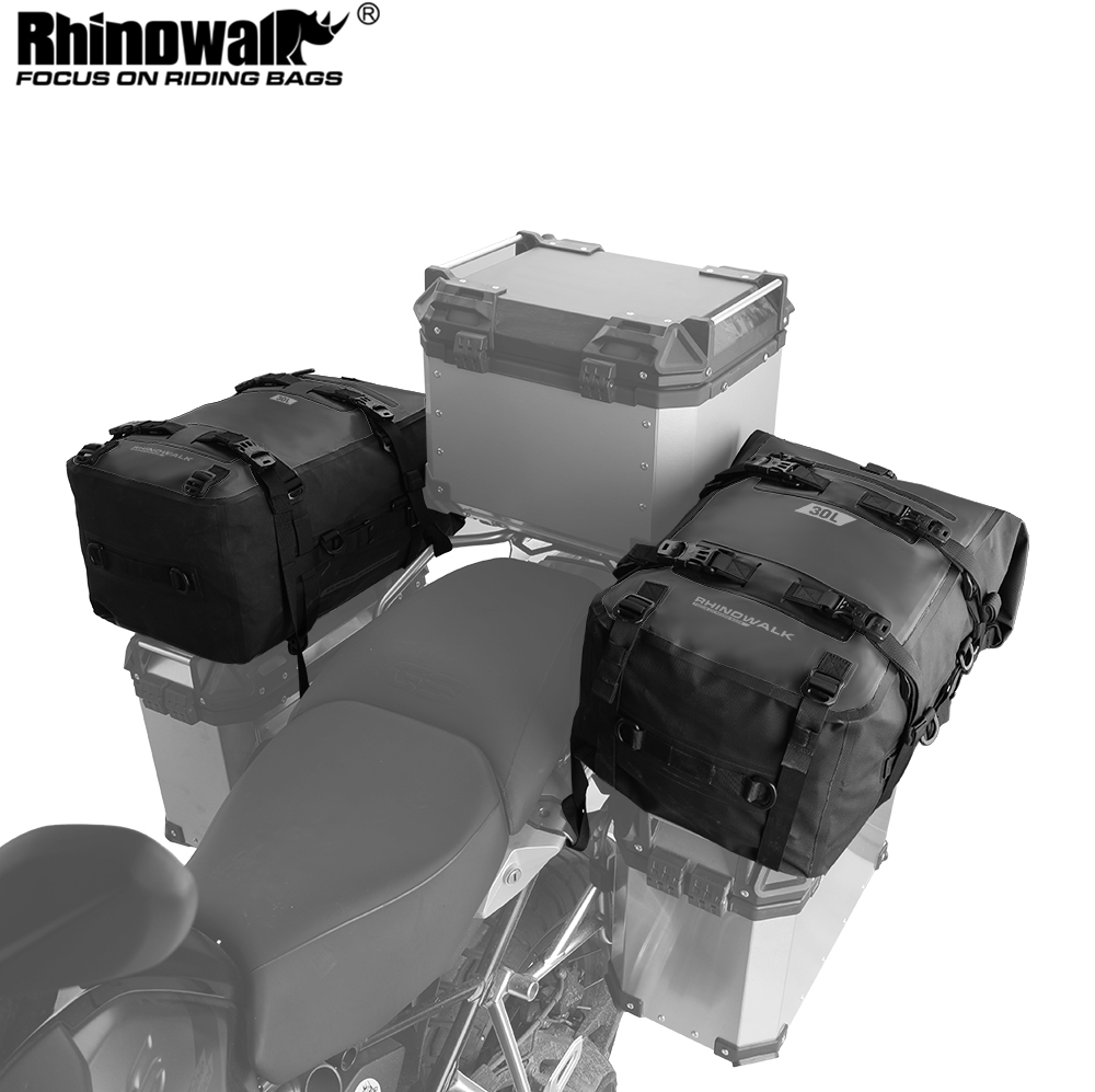 Panniers Waterproof Rear - Rhinowalk motocicleta caixa superior pannier saco